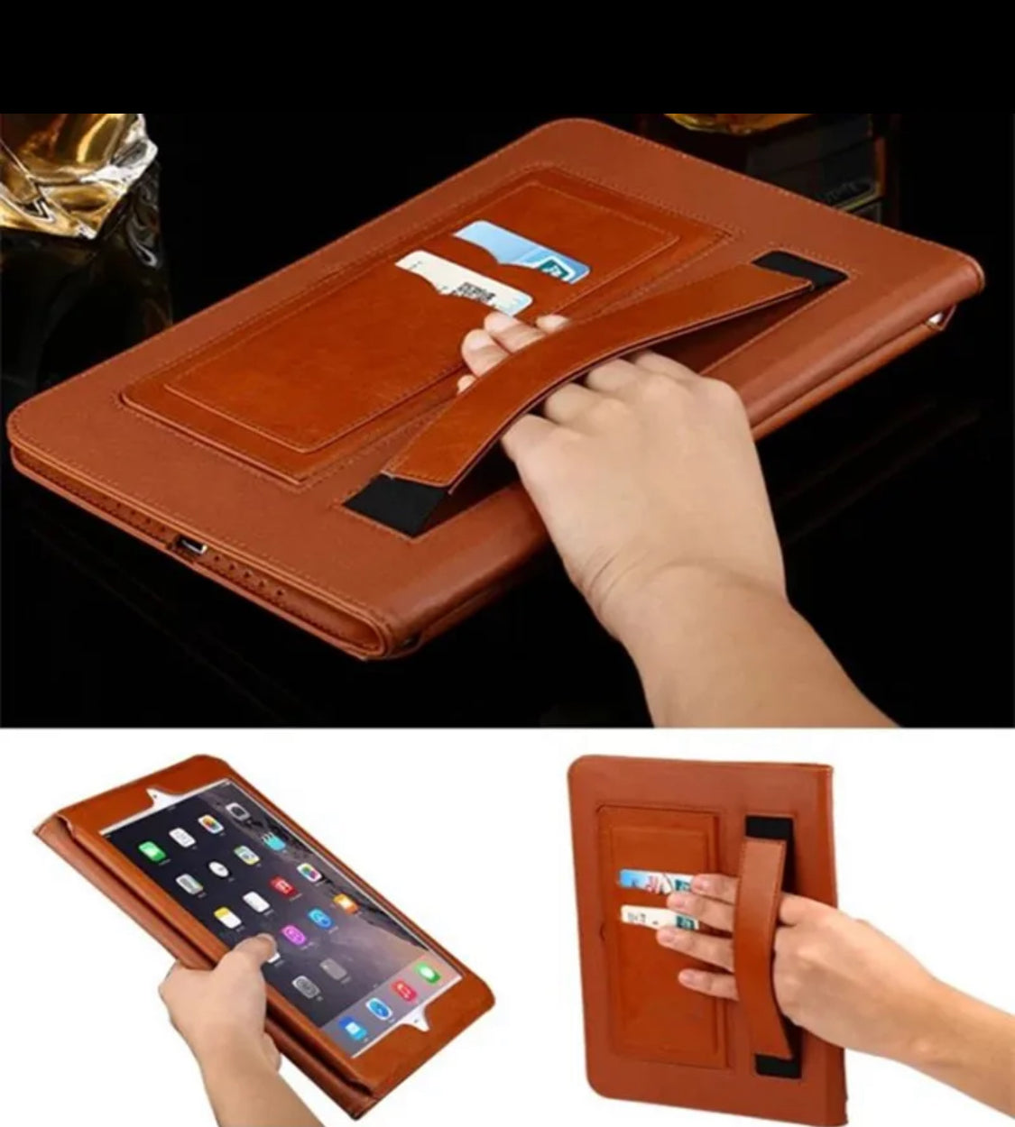 Ipad Premium Leather Case with strap for Ipad 5/6 - 9.7 Ipad Premium Leather Case with strap for Ipad 5/6 - 9.7